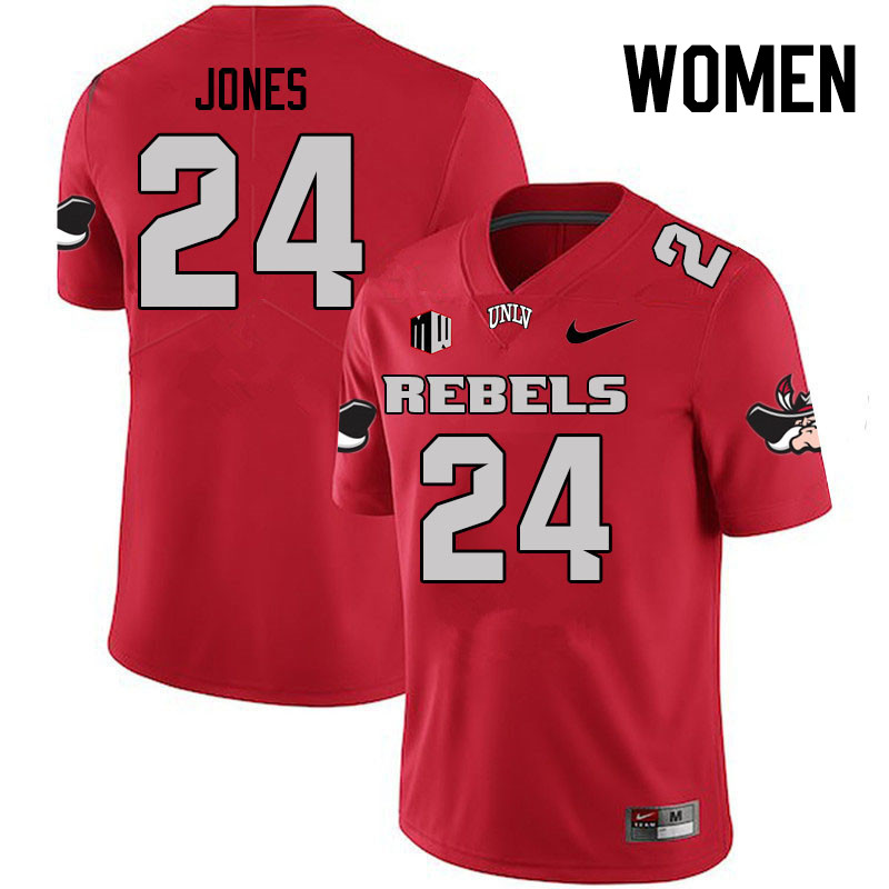 Women #24 Darrien Jones UNLV Rebels College Football Jerseys Stitched Sale-Scarlet - Click Image to Close